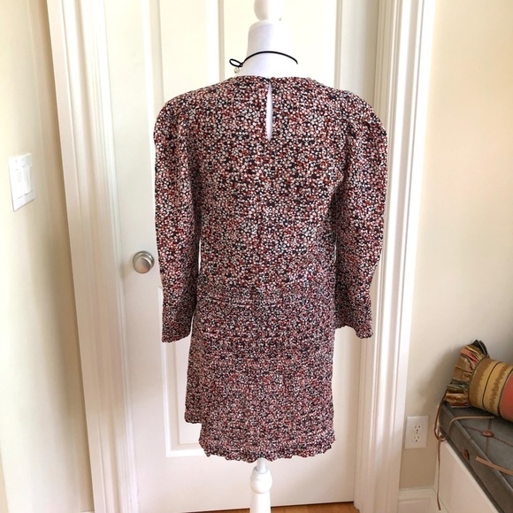 Rebecca Minkoff Dress Cotton Smocked Red Multi Floral (M) - Picture 5 of 13